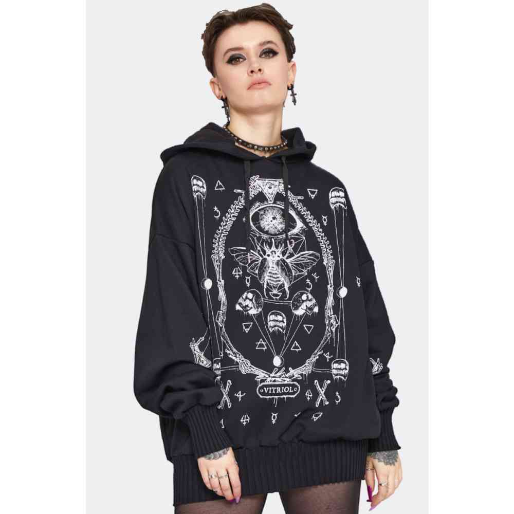 Jawbreaker - Vitriol Print Oversized Hoodie/trui - Zwart